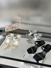 LBSFY  - Fashion Women Sandals Slippers 2024 New Arrivals Rhinestone Chain Summer Thin High High Heels Shallow Slip On Office Party Slide